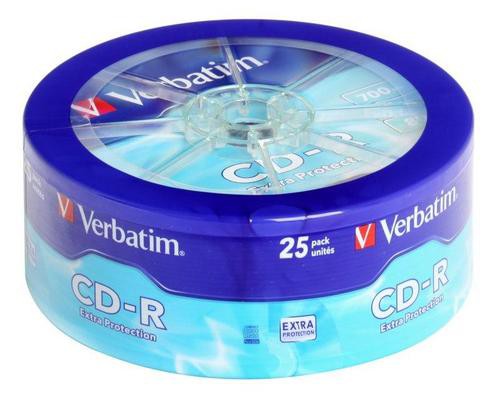 Диск CD-R Verbatim 700Mb 52x extra protect wagon wheel (25шт)